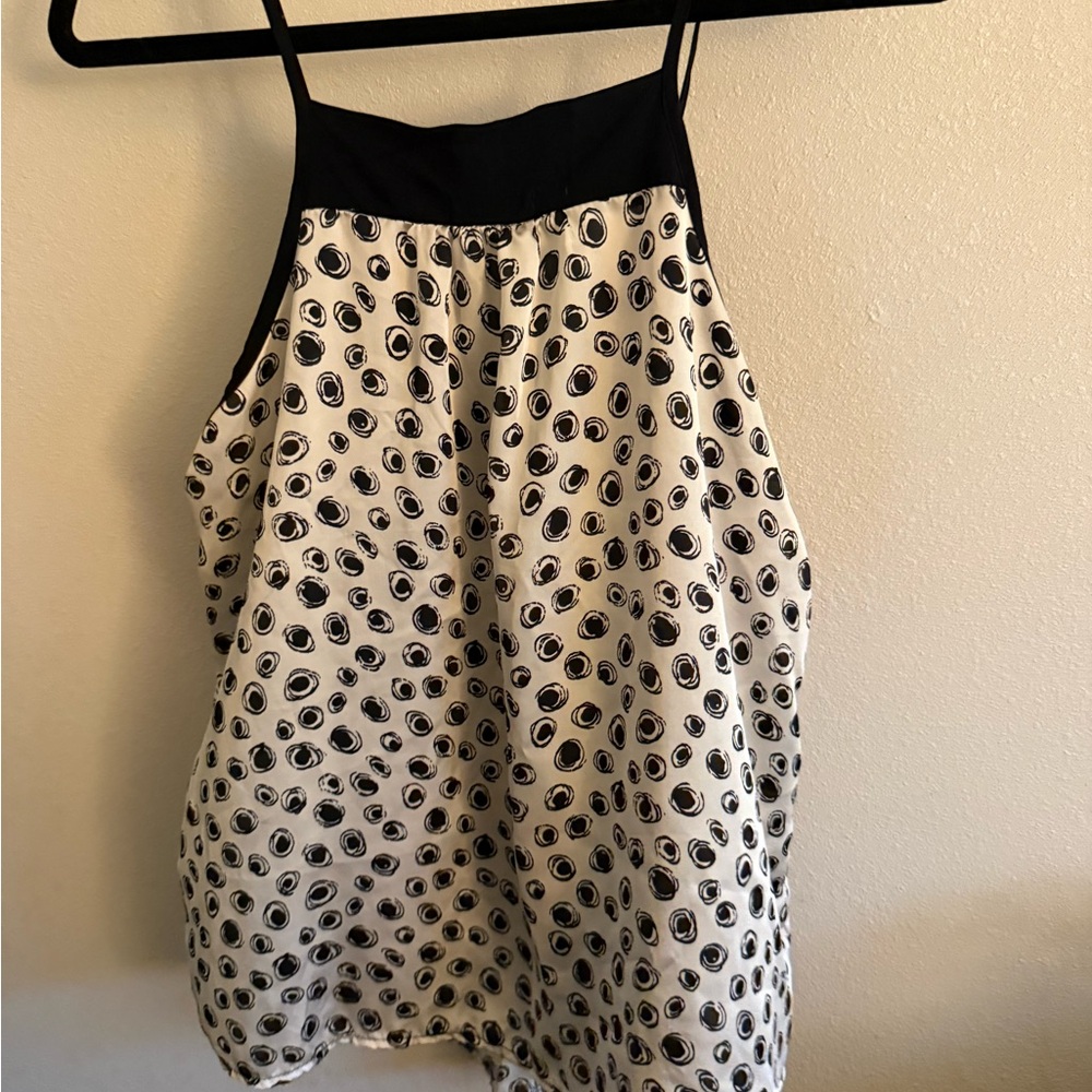Black and White Polka Dot Halter Top